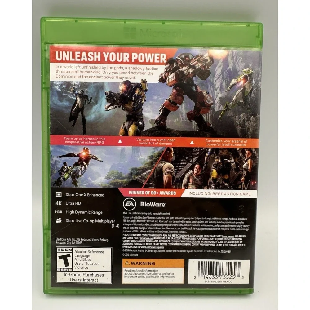 XBOX One Anthem BioWare 4K Game